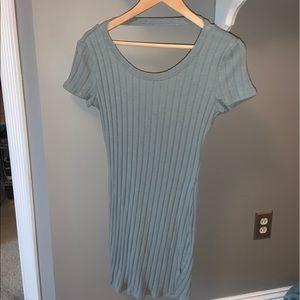 safe green tight t shirt dress